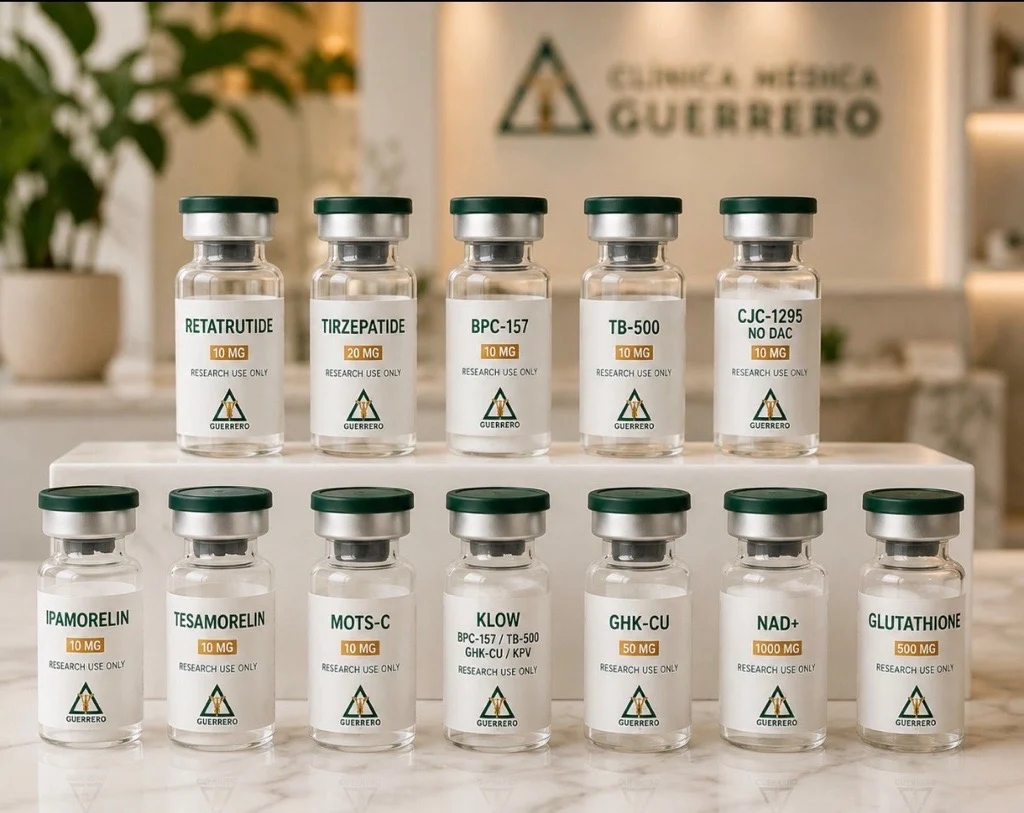 Laboratory vials and syringe for peptide therapy